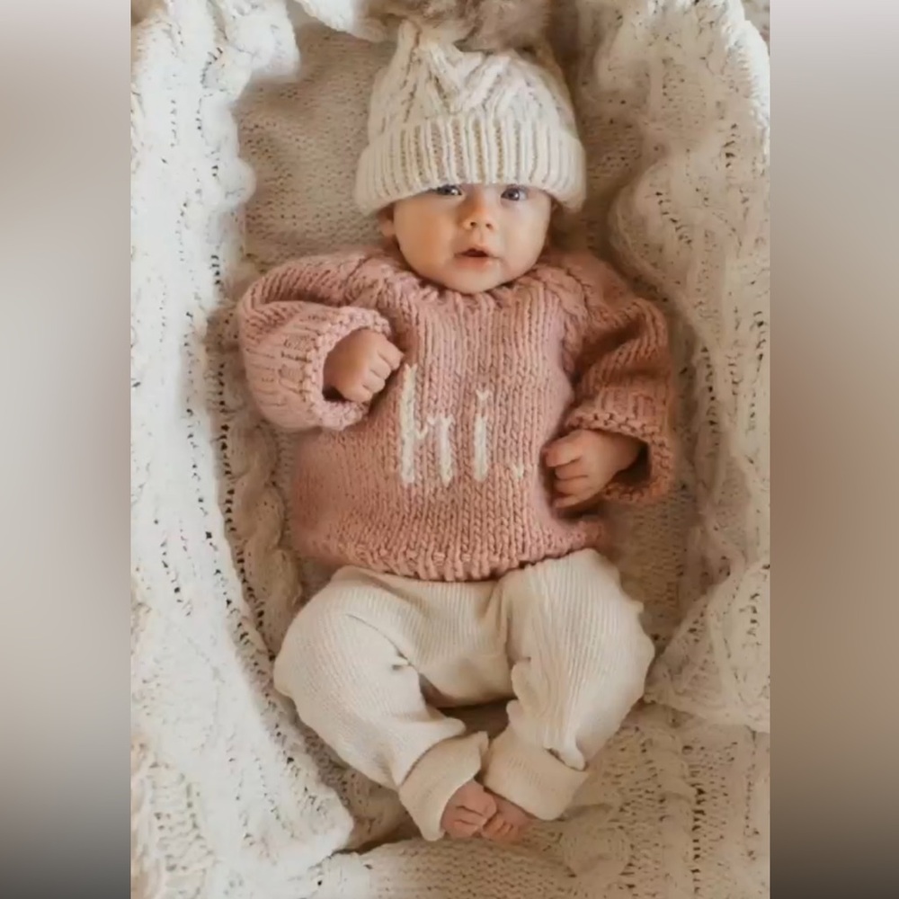 Huggalugs hi. Rosy Crew Neck Sweater